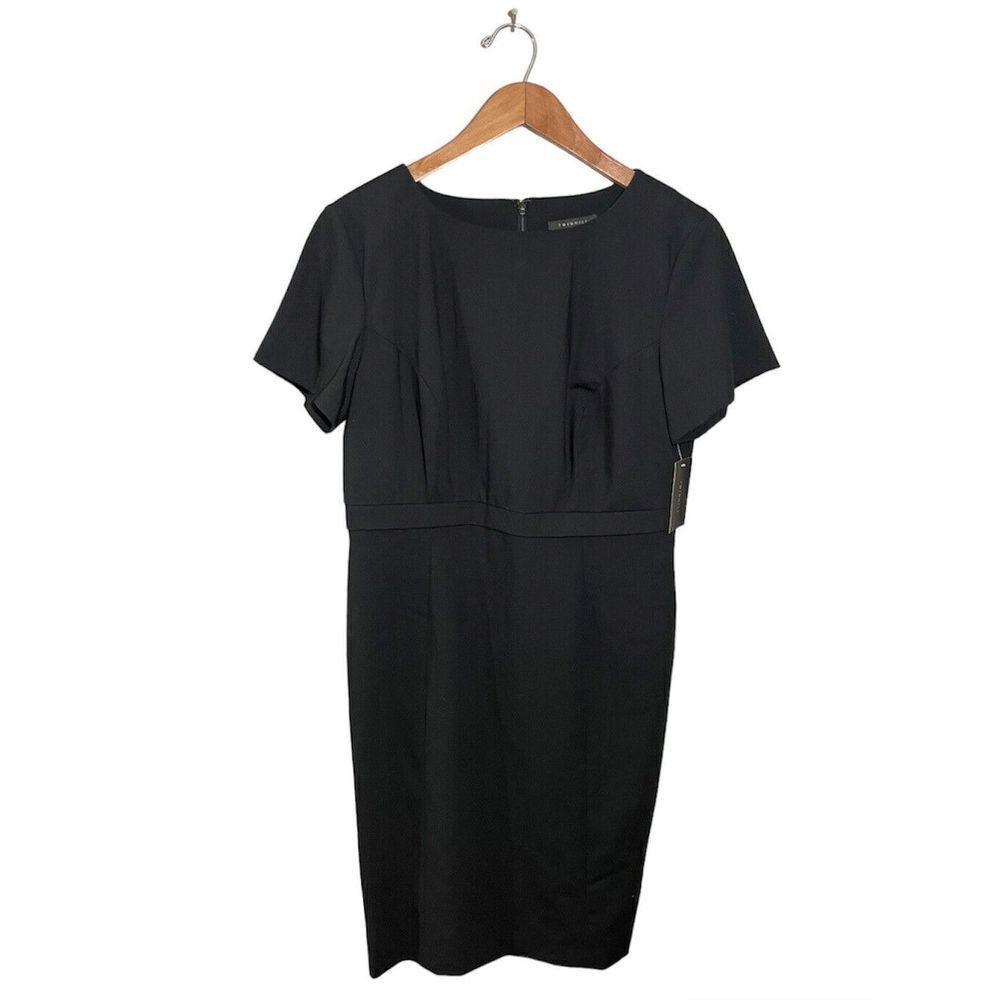 Twinhill Kylie Short Sleeve Dress 12 Wool Corporate Uniform Airline Black‎ NWT